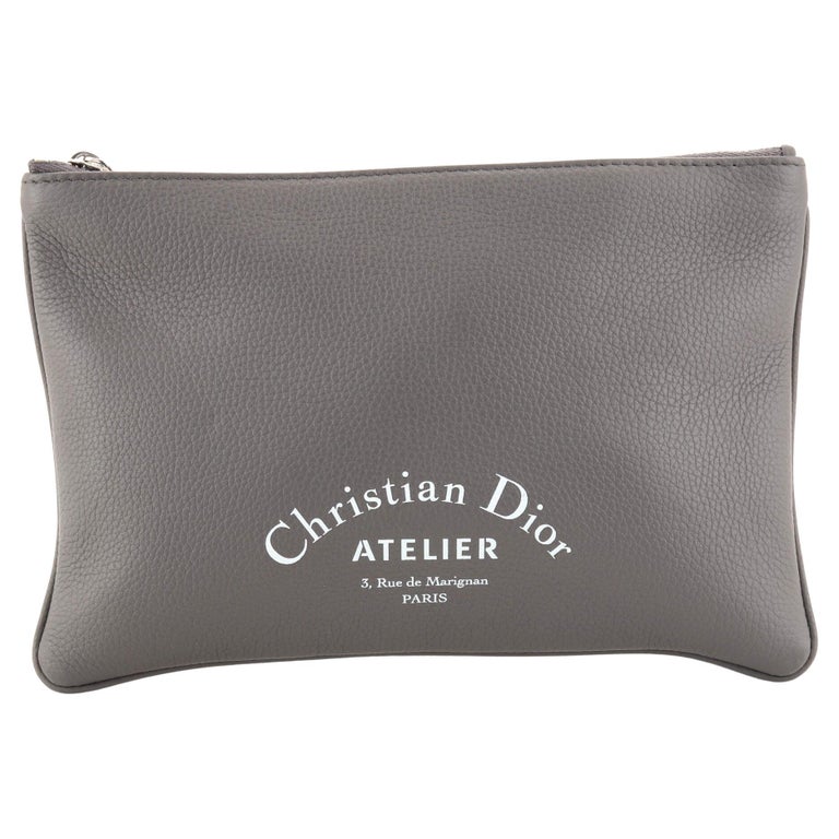 Christian Dior Zip Pouch Leather Small For Sale at 1stDibs