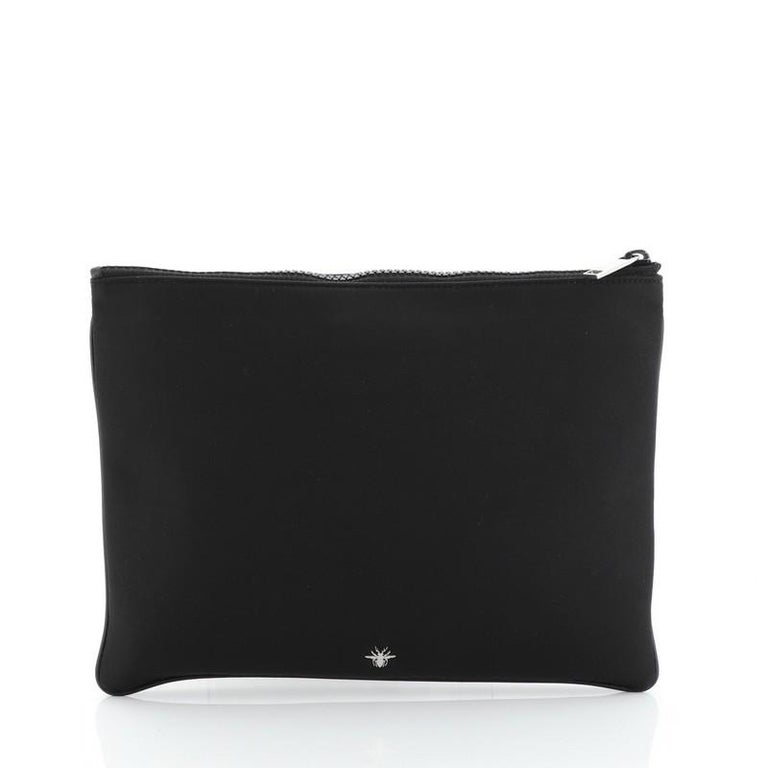 Christian Dior Zip Pouch Patch Embellished Leather at 1stdibs