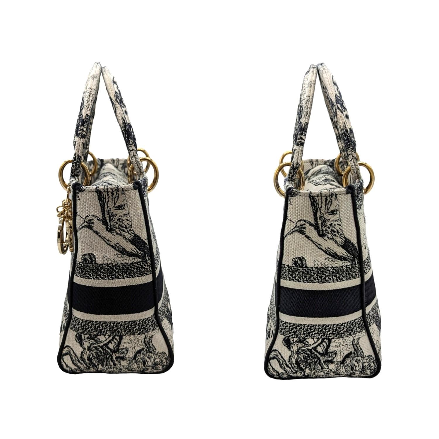 Christian Dior Zodiac Toile De Jouy Medium Lady D-Lite Bag In Good Condition In Scottsdale, AZ