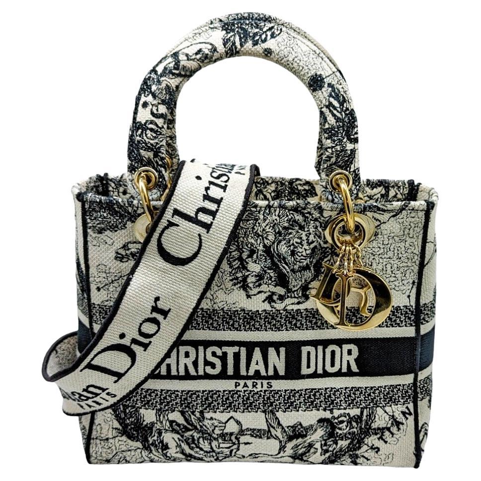 Christian Dior Zodiac Toile De Jouy Medium Lady D-Lite Bag For Sale