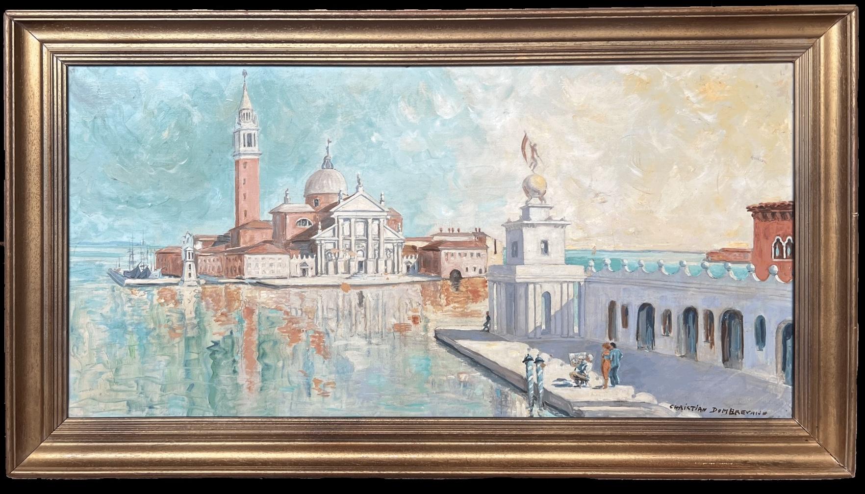 Enorme Óleo Firmado Canal de Venecia San Giorgio Maggiore Siglo XX