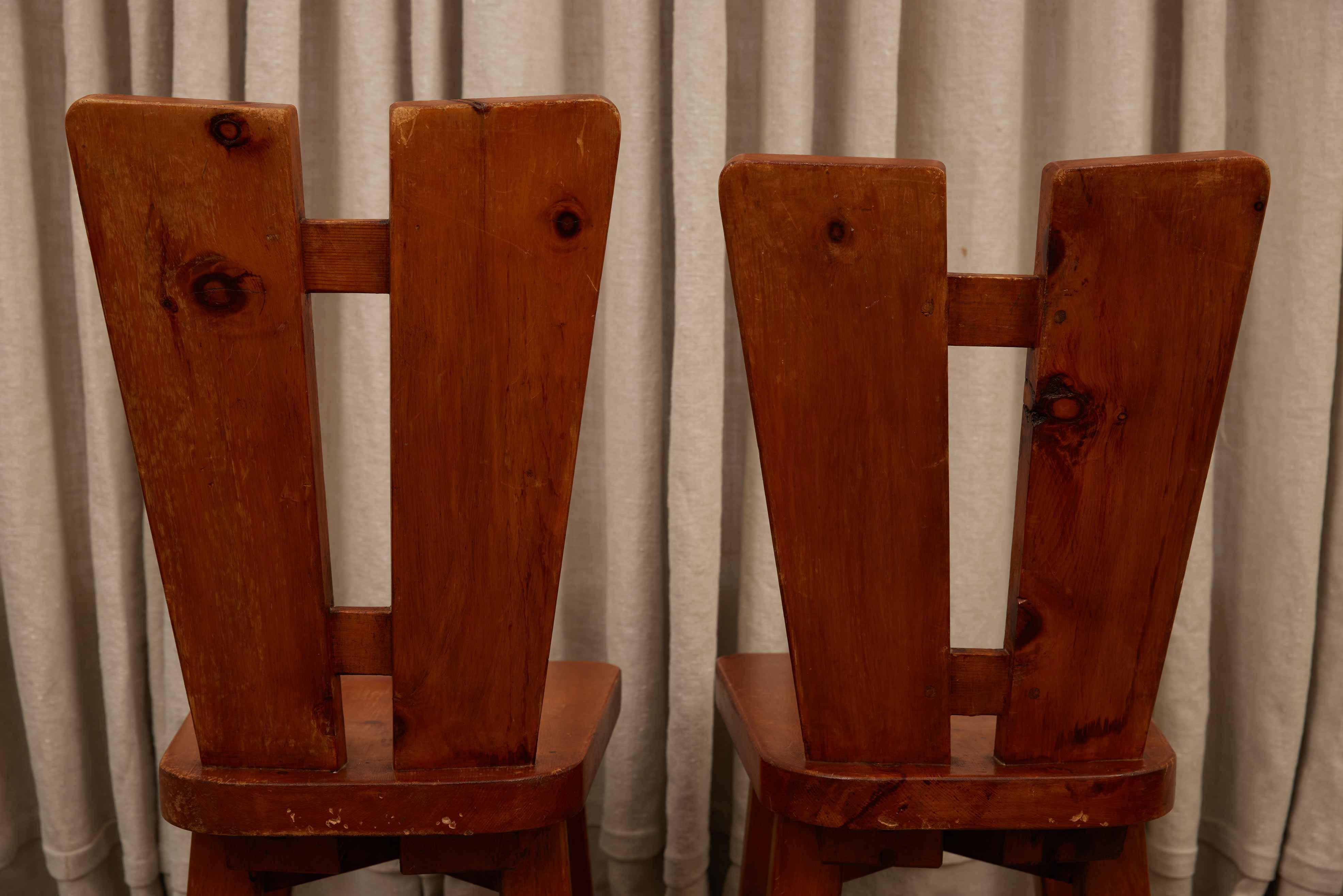 Mid-Century Modern Christian Durupt, Dining Chairs, Pine, France, 1960s For Sale