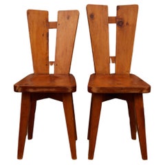 Christian Durupt, Dining Chairs, Pine, France, 1960s