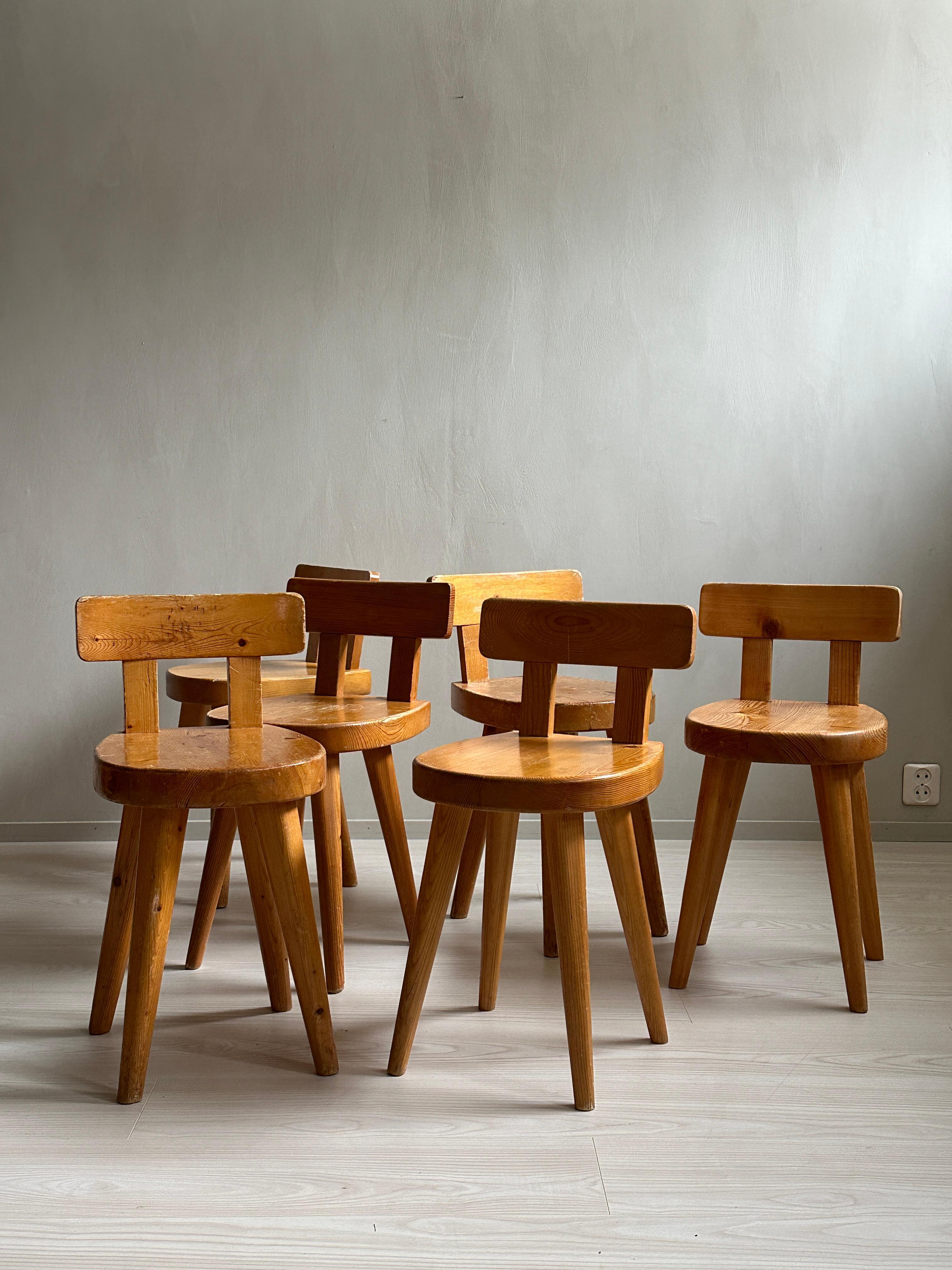 Christian Durupt, ensemble de six chaises à manger 