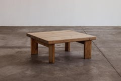 Tavolino da caffè solido in legno di pino di Christian Durupt, Francia, 1965