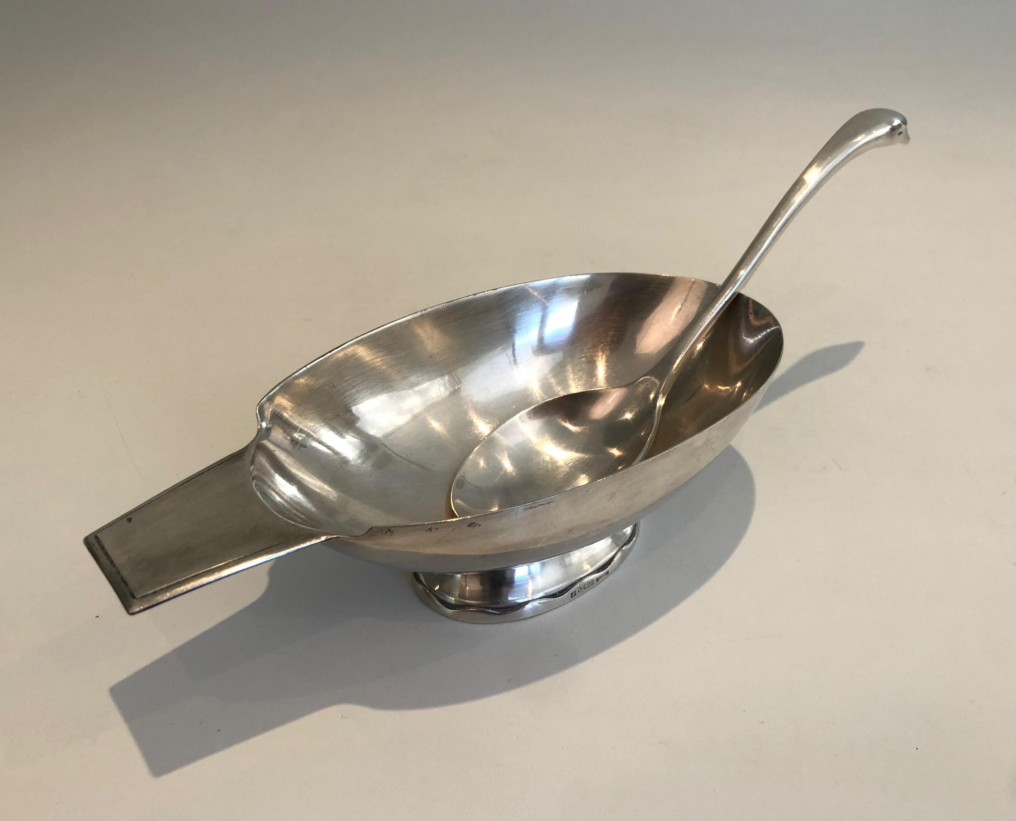 Christian Fjerdingstadt for Gallia, Silver Plated Swan Gravy Boat, French, Circ For Sale 14