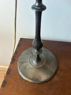 Christian Gottlieb Vilhelm Bissen Antique Silver Plated Table Lamp Pompeii Style