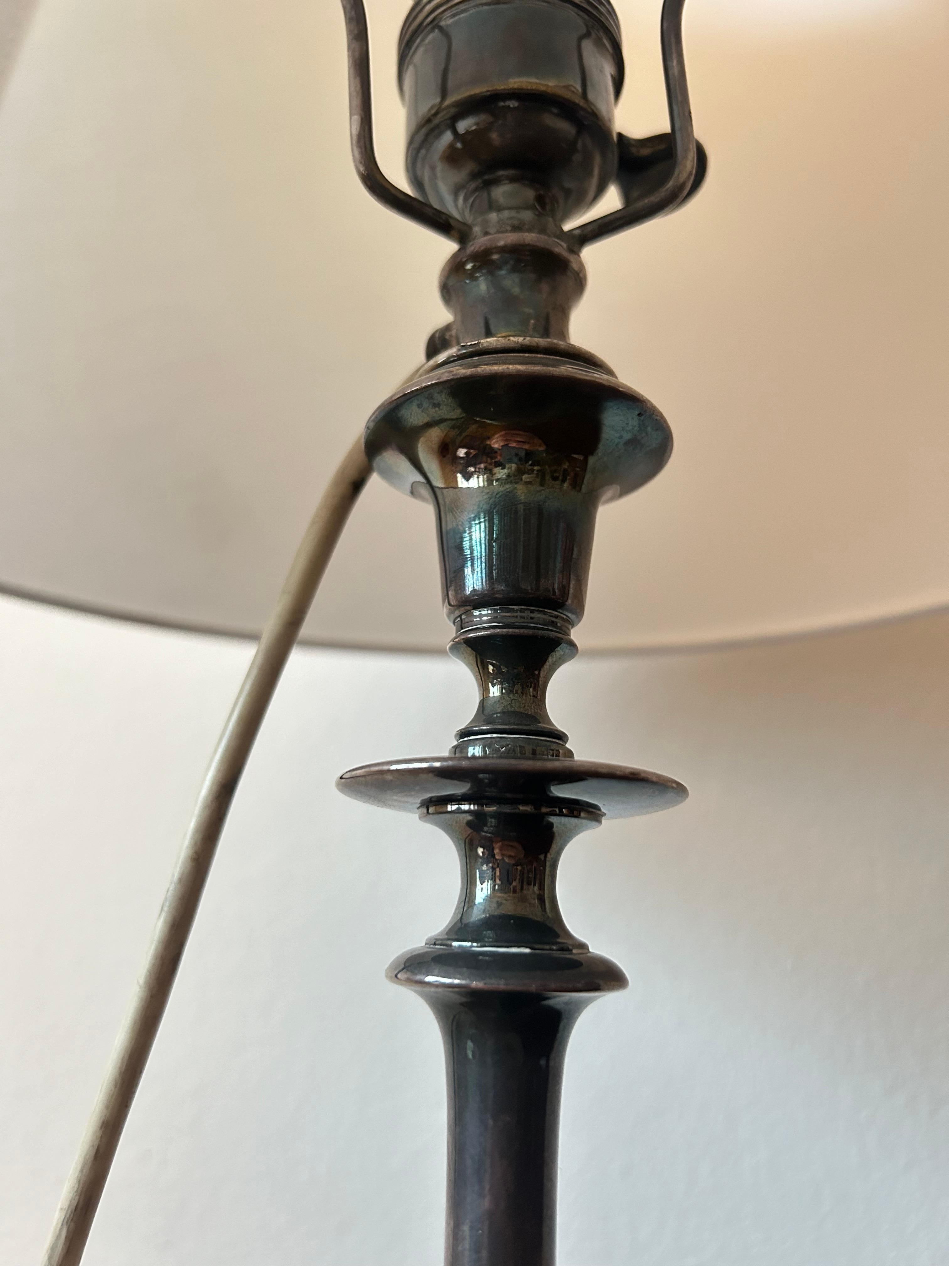 Christian Gottlieb Vilhelm Bissen Antike versilberte Tischlampe Pompeii Stil (Arts and Crafts) im Angebot