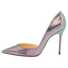 Christian Holographic Fabric Louboutin Iriza Pumps Size 38.5