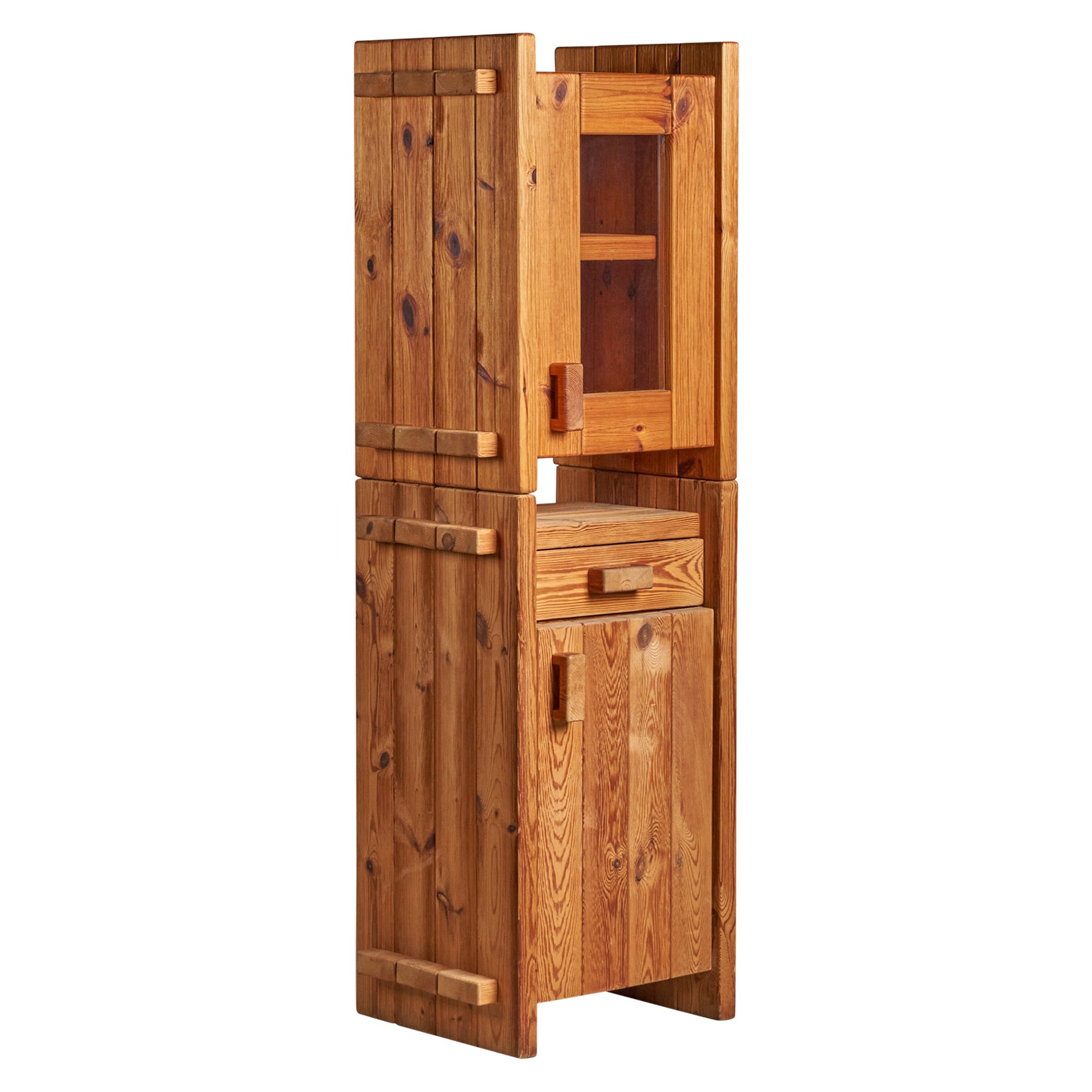 Christian IV, Cabinet, Pine, Glass, Denmark, 1960s