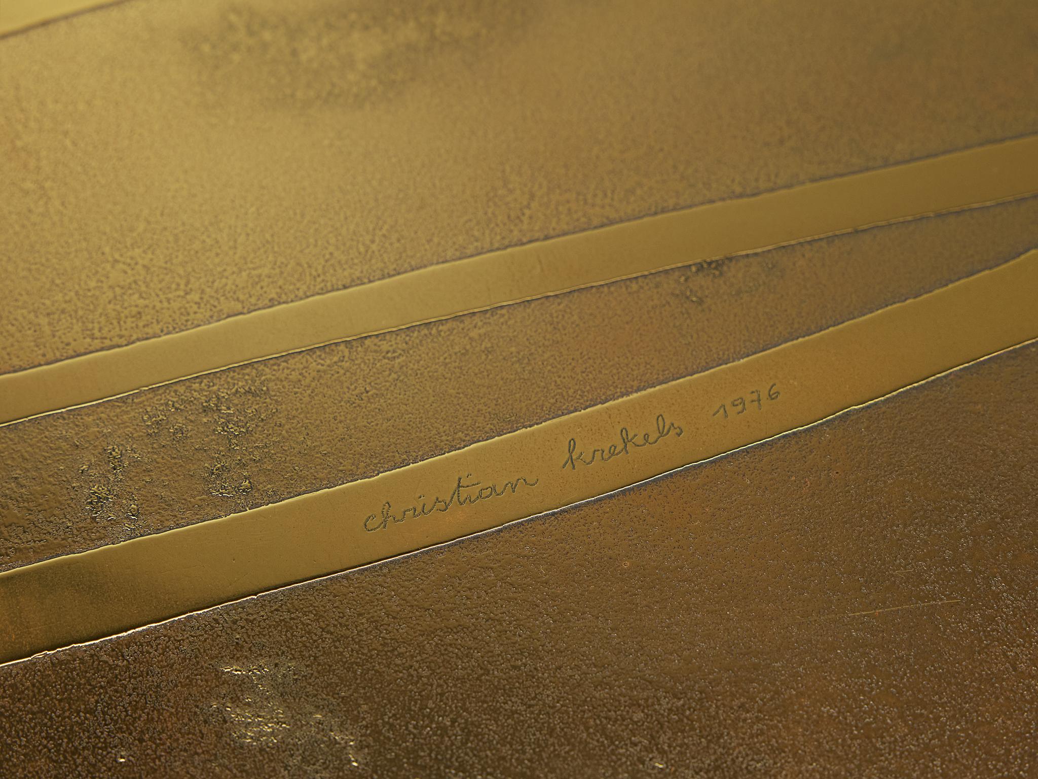 Christian Krekels Signed Coffee Table in Brass and Wengé For Sale 5