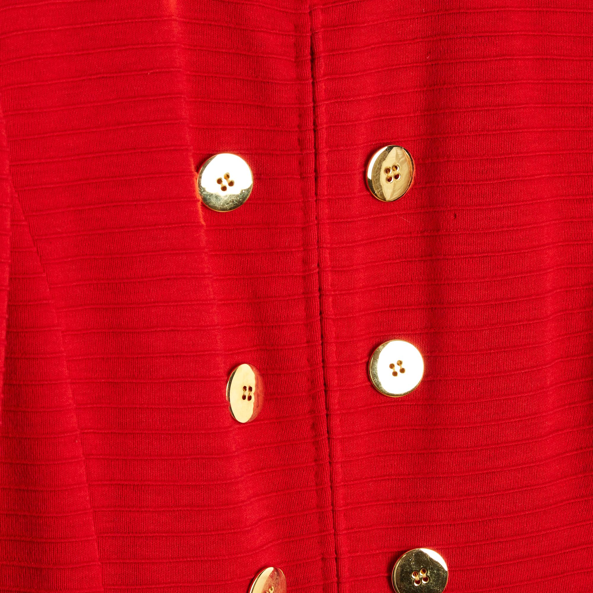 Christian Lacroix 1988 Manteau rouge FR42 Rot Wolle Couture Mantel UK14 US12 Damen im Angebot