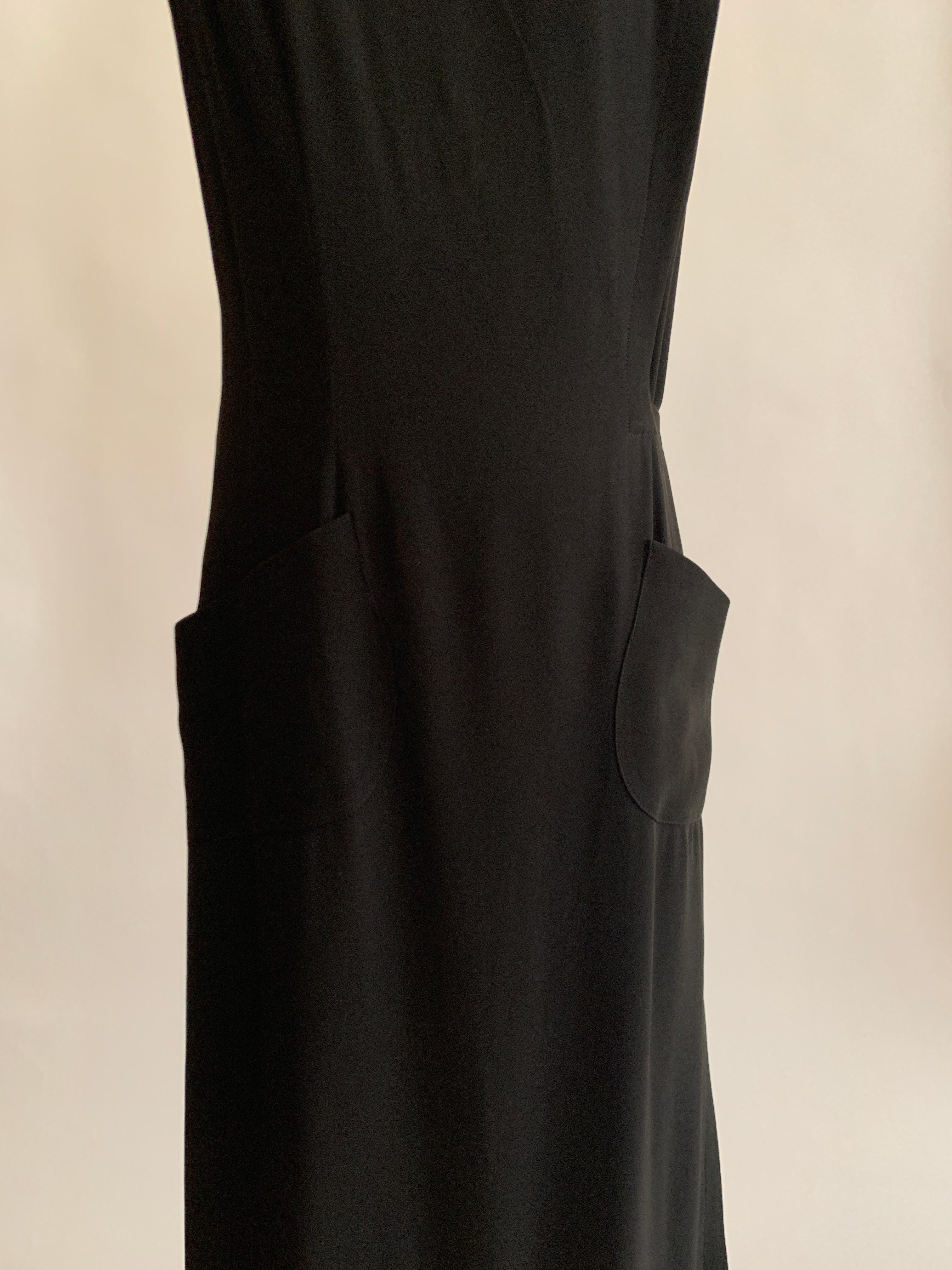 Women's Christian Lacroix 1990s Black Gold Accent Pocket Front Maxi Wrap Dress Gown For Sale