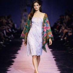 Christian Lacroix 1990s Floral Wool-Silk Scarf Shawl 46” Square Made in Italy