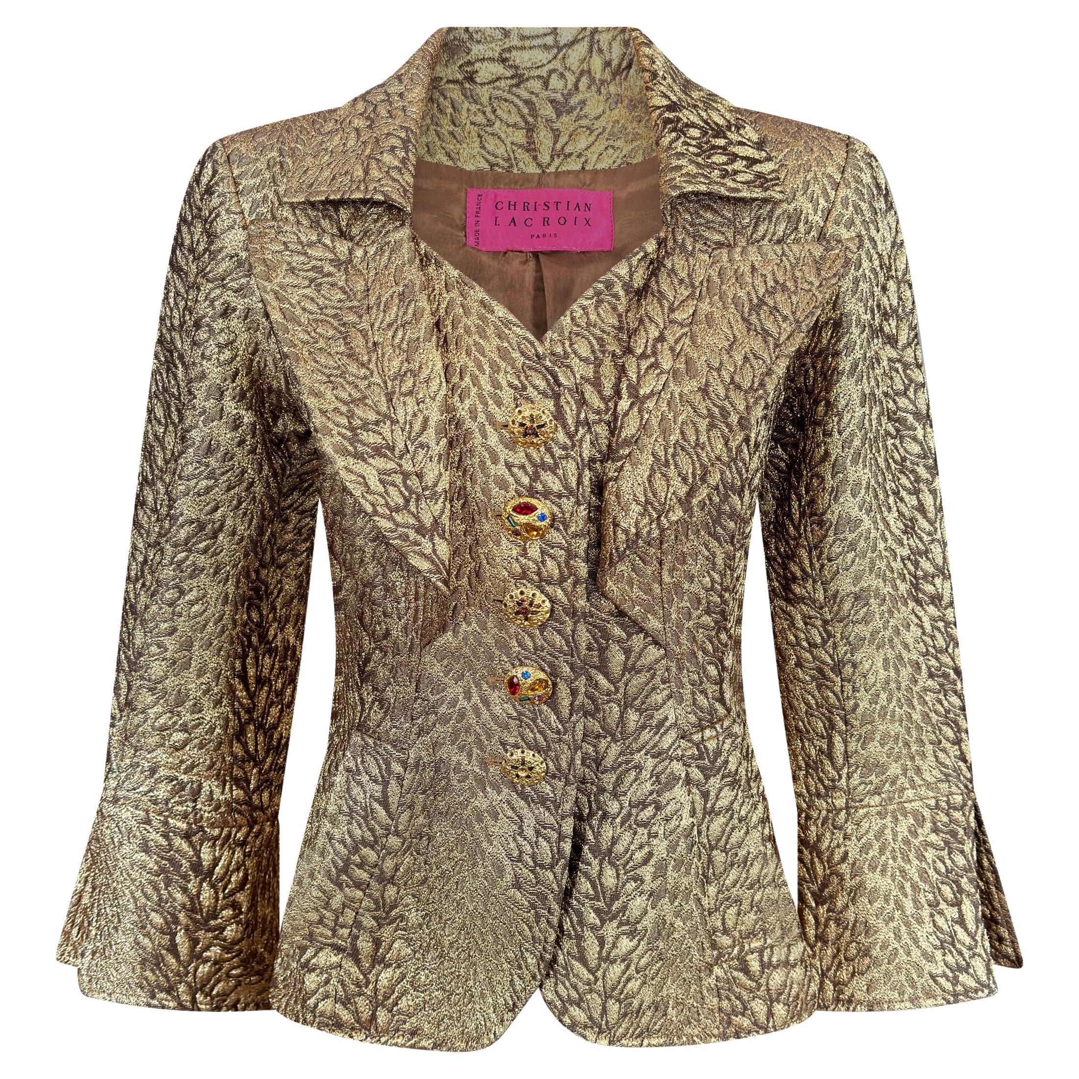 Christian Lacroix 1990s Gold Baroque Brocade Jacket