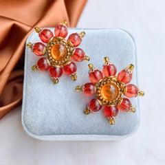 Christian Lacroix 1990s Gold Plated Vintage Sun Earrings