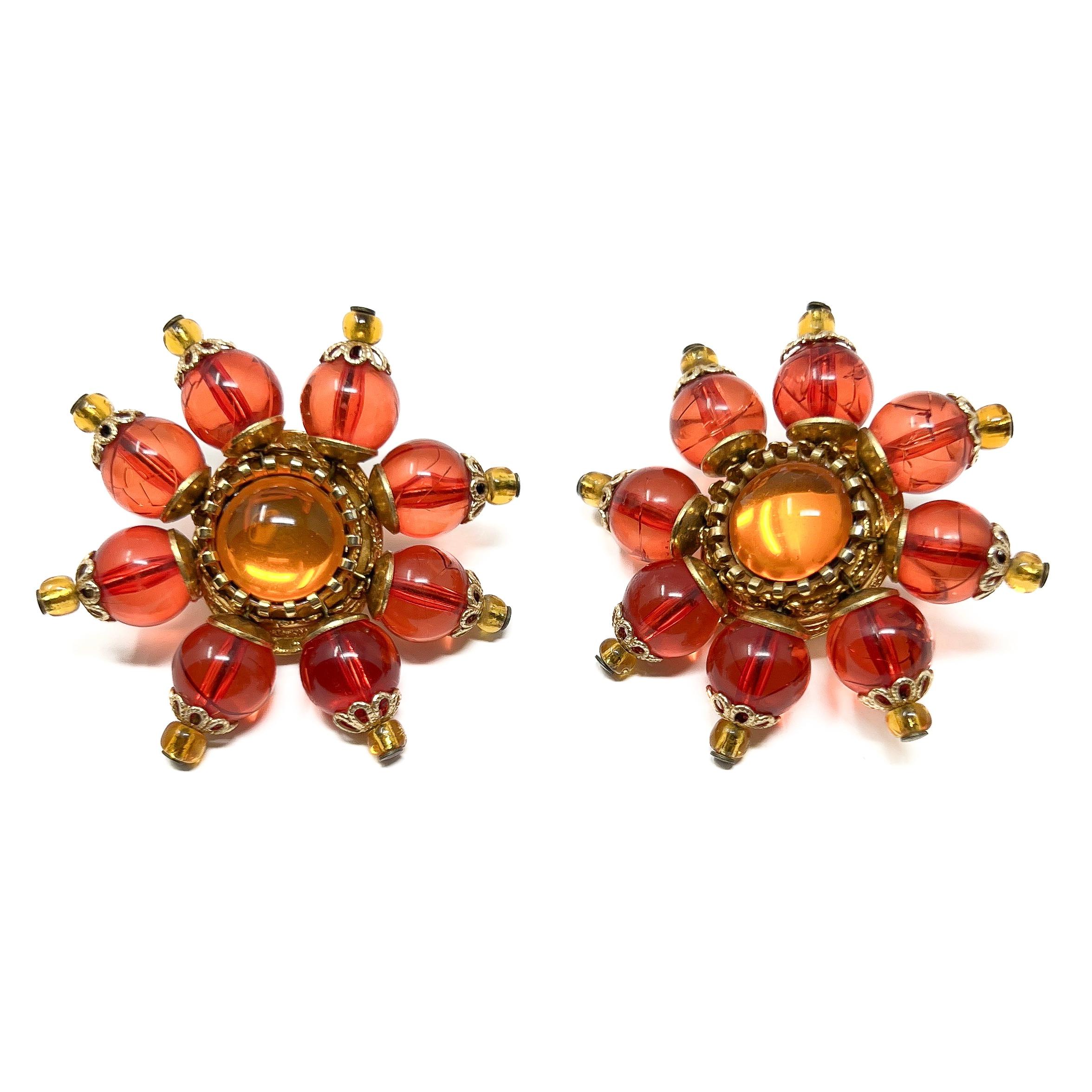 Christian Lacroix Pendientes Sol Vintage bañados en oro de los años 90 en venta 3