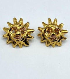 Christian Lacroix 1990s Iconic Sun Face Large Earrings
