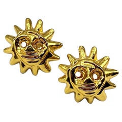Christian Lacroix 1990s Iconic Sun Face Large Earrings