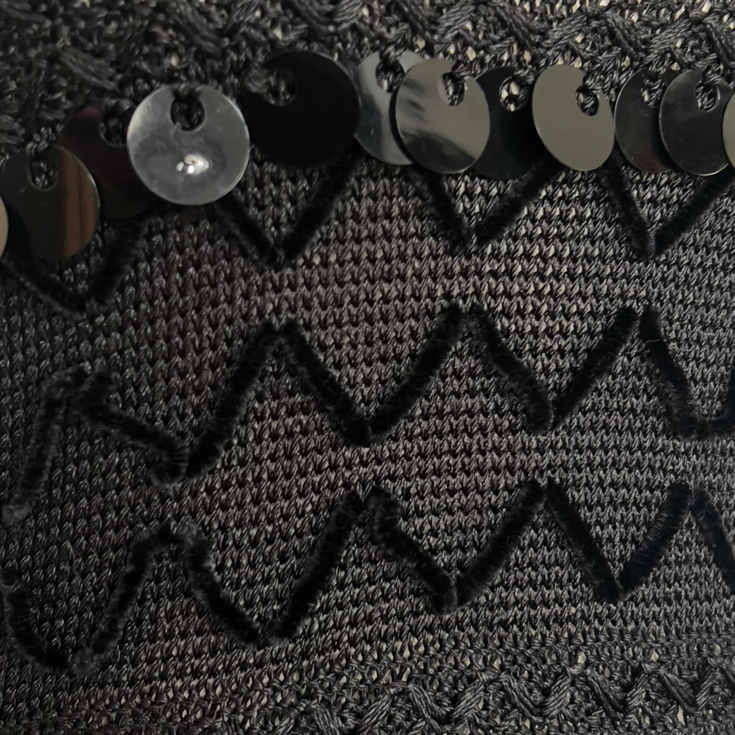 Nero Christian Lacroix, abito anni '90 in maglia con paillettes in vendita