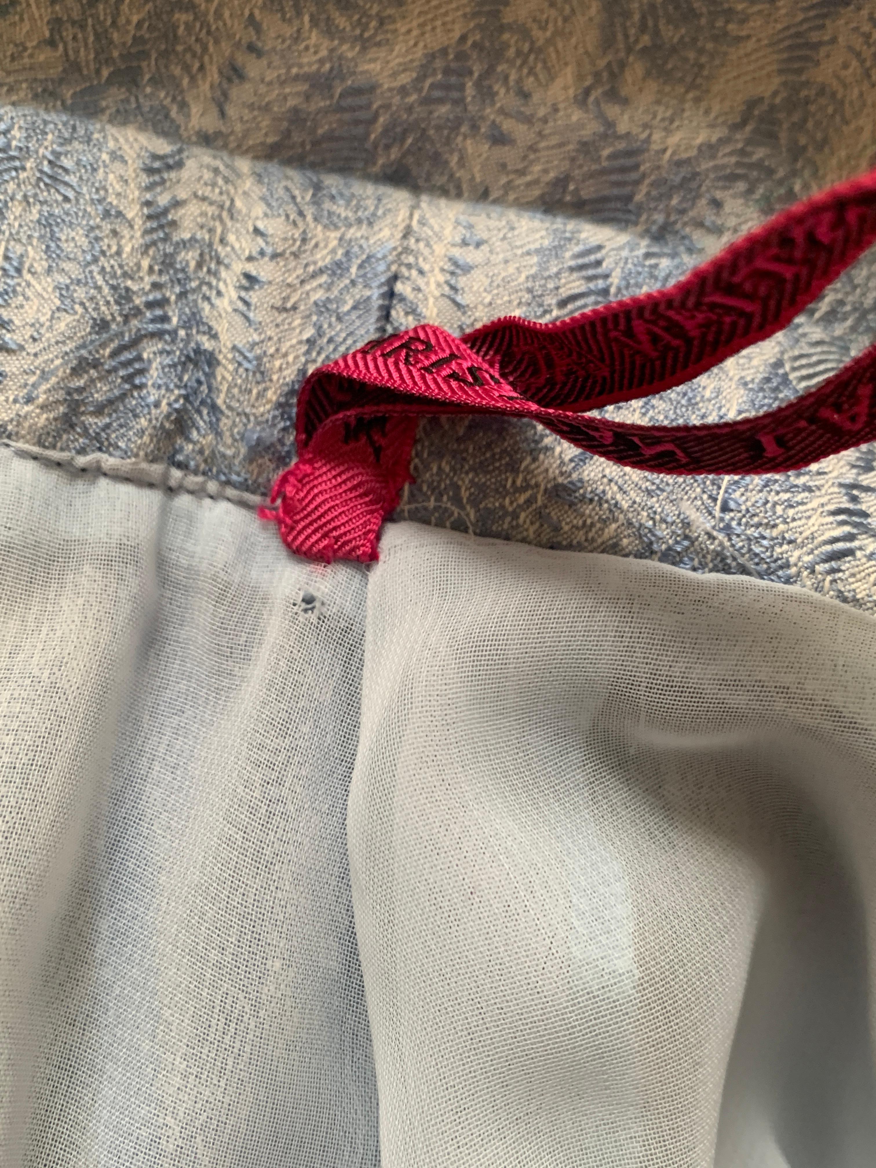 Christian Lacroix 1990s Light Blue Jacquard Skirt Suit with Applique Detail 4