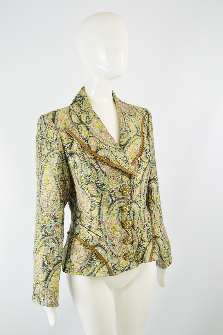 Christian Lacroix 1990s Paisley Jacquard Ethnic Inspired Tailored ...