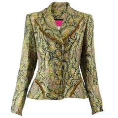 Christian Lacroix 1990s Paisley Jacquard Ethnic Inspired Tailored Vintage Jacket