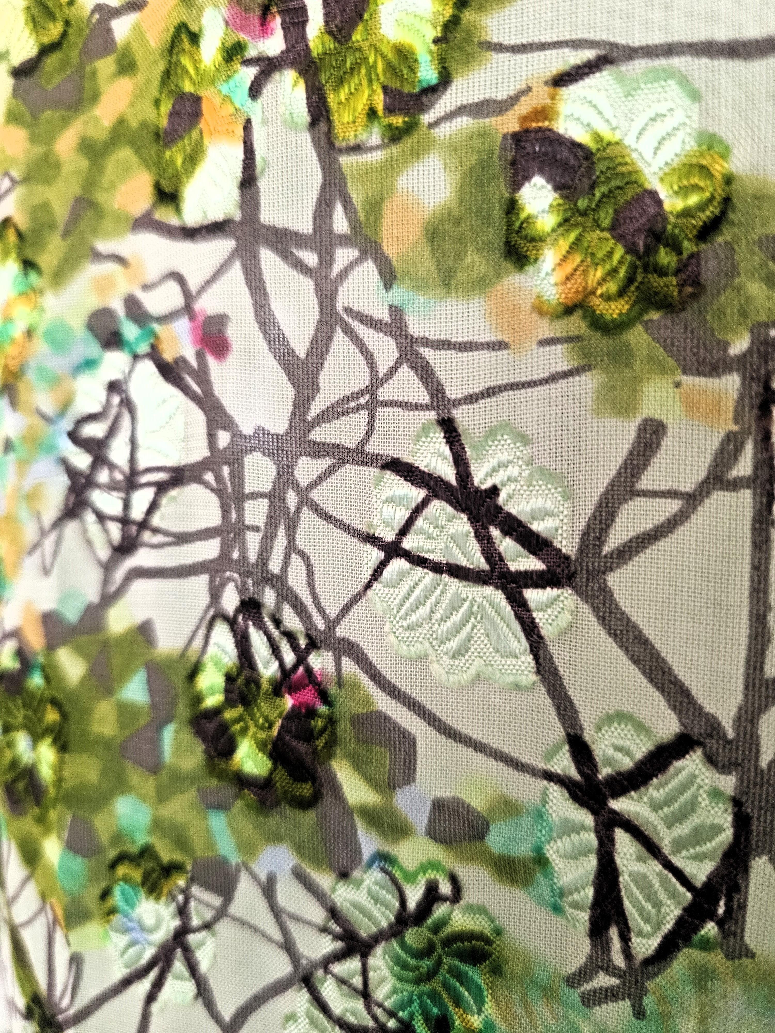 De las mujeres Rara Falda Christian Lacroix de los 90 Verde con Exquisito Estampado en venta