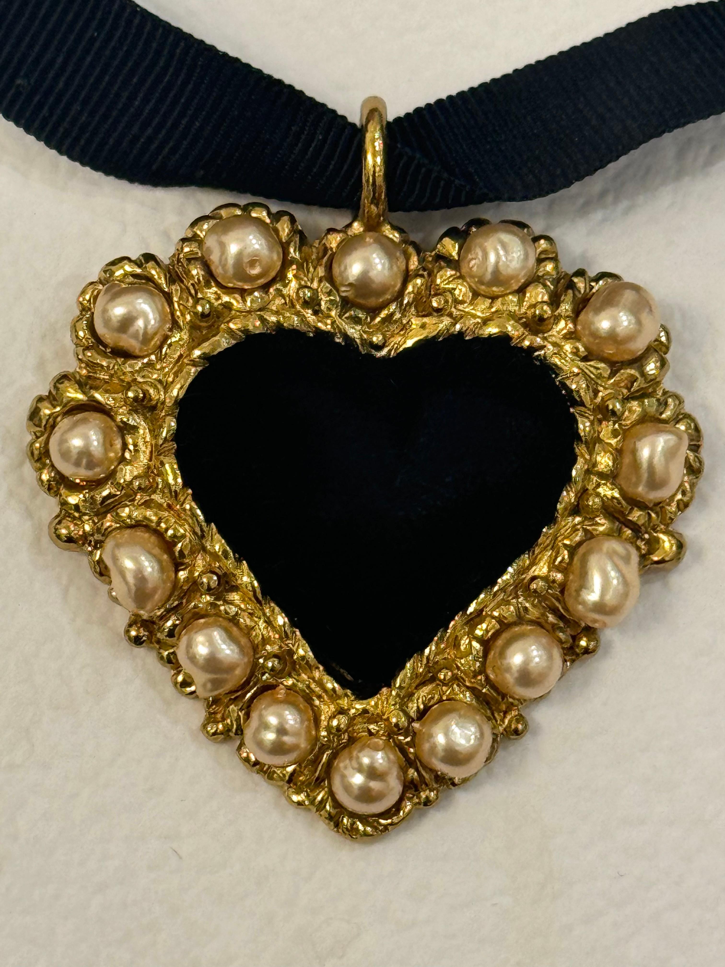 Christian Lacroix 1994 heart necklace choker For Sale 3