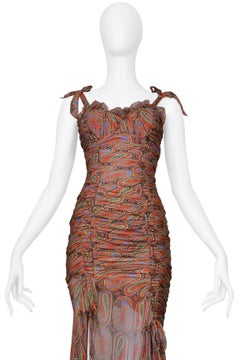 Robe froncée en mousseline de soie à motif paisley, Christian Lacroix, 1994