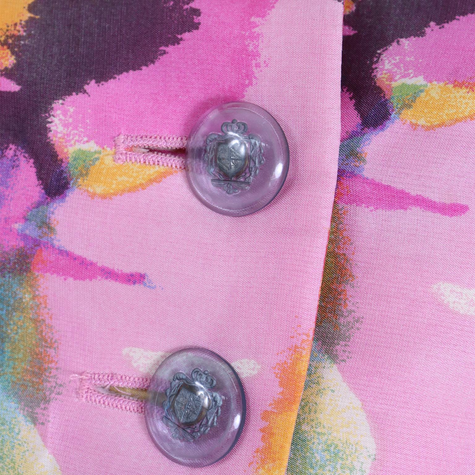 Christian Lacroix - Veste blazer à imprimé abstrait rose S/S, issue d'un défilé, documentée en vente 6