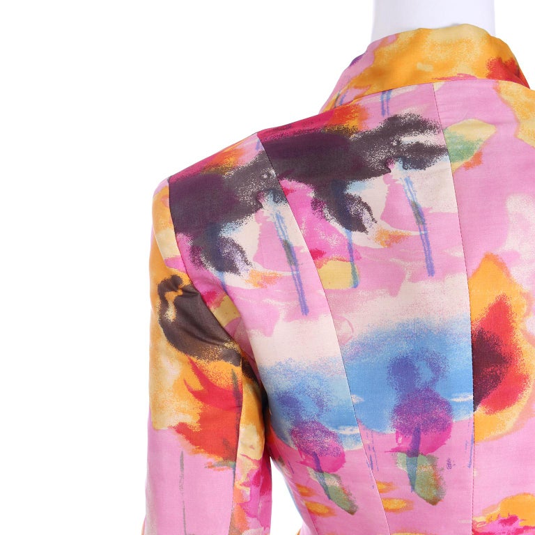 Christian Lacroix 1997 S/S Pink Abstract Print Blazer Jacket Runway Documented For Sale 4