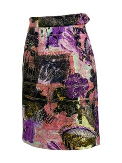 Christian Lacroix 1999 jacquard multicolor skirt
