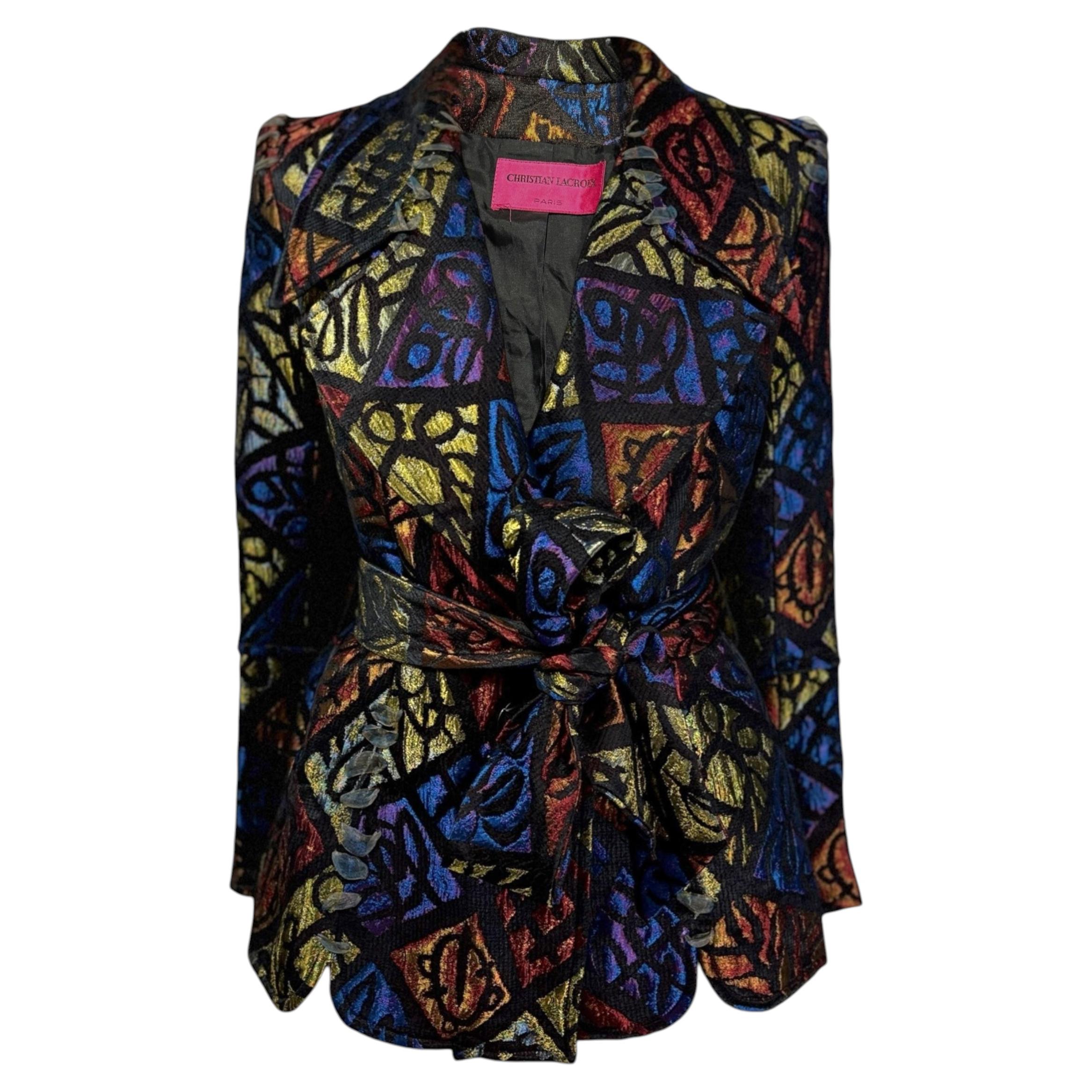 Christian Lacroix 1999 multicolor jacquard jacket