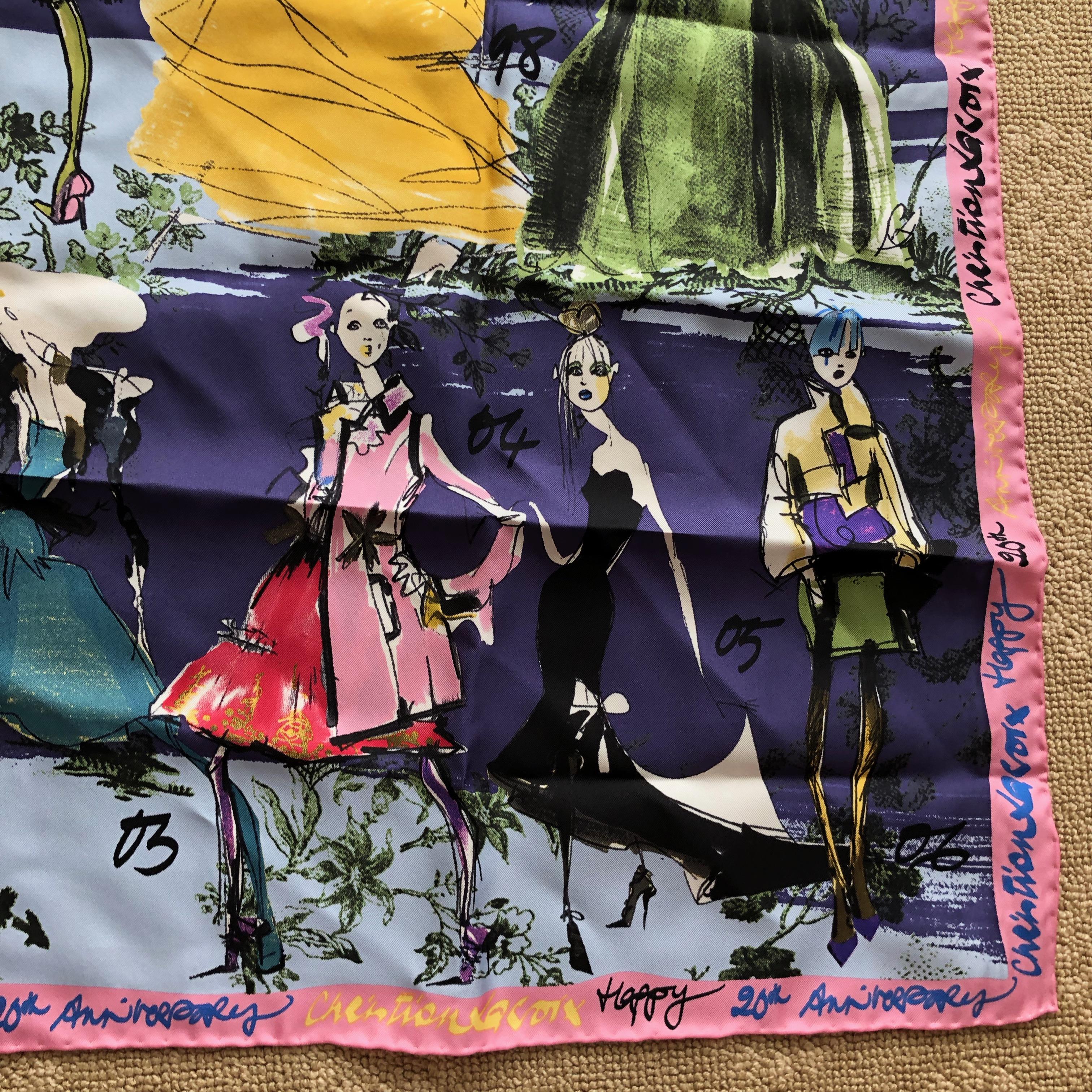 Women's or Men's Christian Lacroix 20 Year Anniversary Commemerative Silk Scarf  For Sale