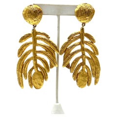 Christian Lacroix 4.5" Long 1980s Gold Chandelier Statement Earrings