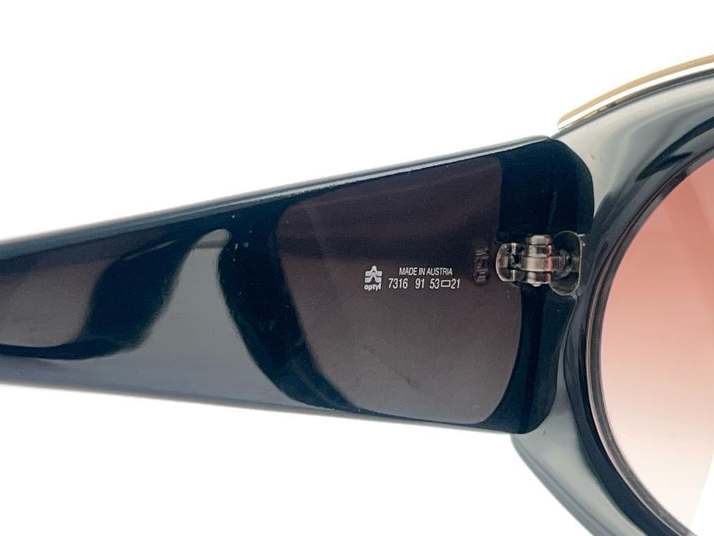 Christian Lacroix 7316 Vintage Black and Gold Baroque Sunglasses 1980's Austria For Sale 5