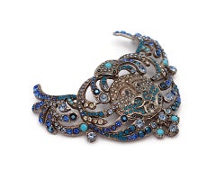 CHRISTIAN LACROIX (Attributed To) Vintage Statement Jewelled Moon-Face Brooch