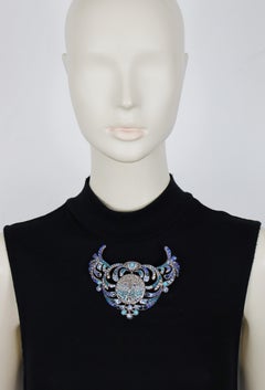 CHRISTIAN LACROIX (Attributed To) Vintage Statement Jewelled Moon-Face Brooch