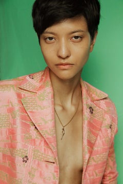 CHRISTIAN LACROIX BAZAR 2000s pink/green floral jacquard long Blazer
