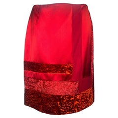 Christian Lacroix Bazar Crimson Velvet Multi-Design Skirt, 1990s