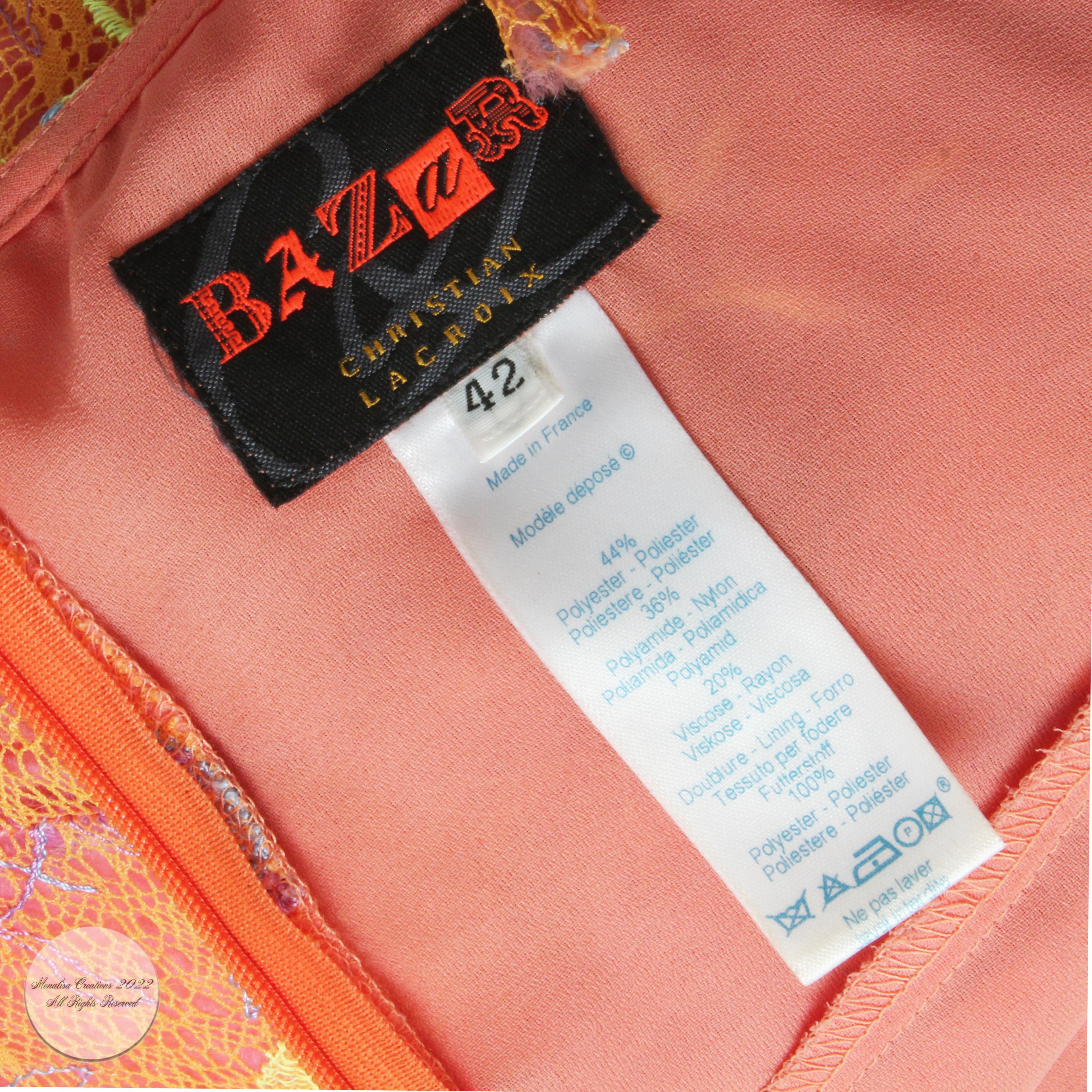 Christian Lacroix Bazar Sundress Colorful Sheath Embroidered Sleeveless  5