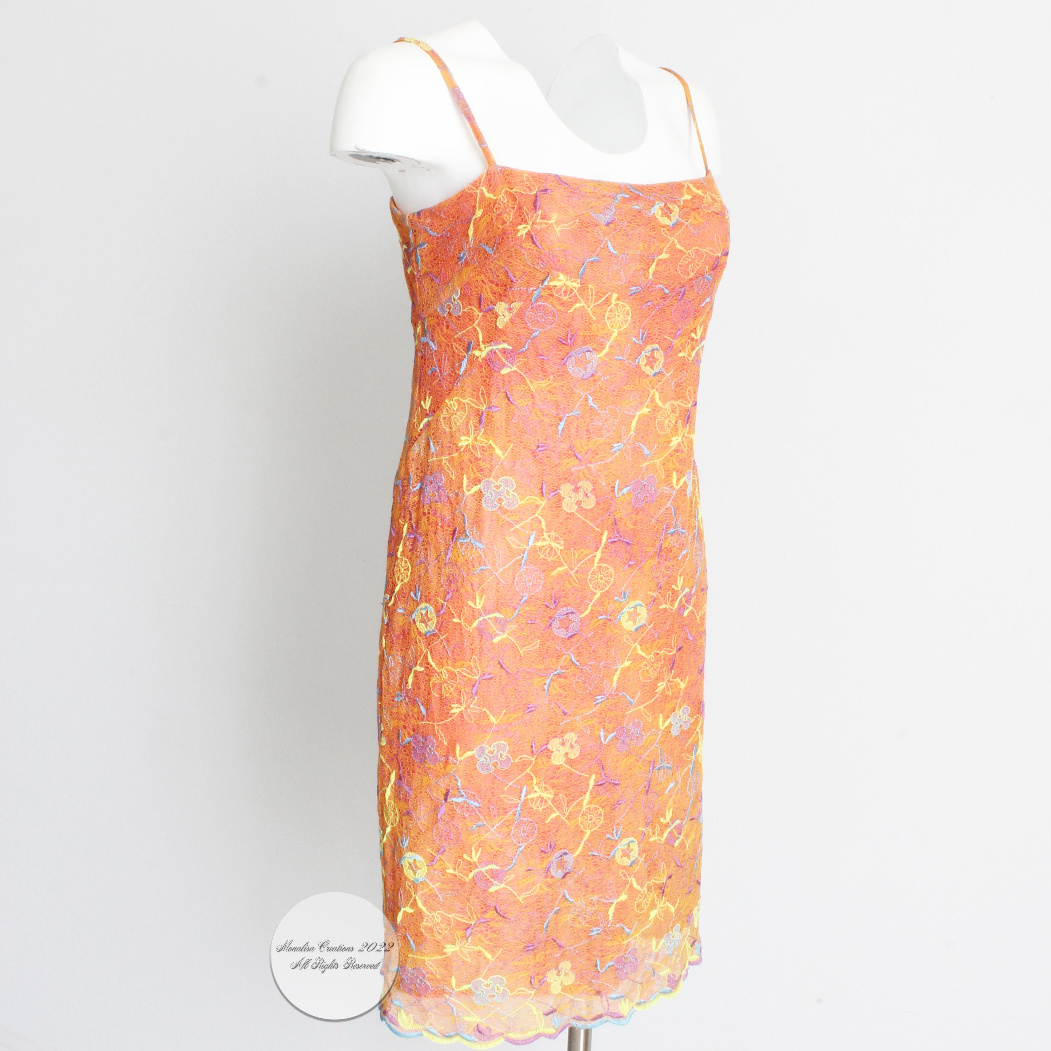 Women's Christian Lacroix Bazar Sundress Colorful Sheath Embroidered Sleeveless 