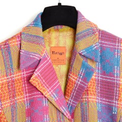 Christian Lacroix Bazar Veste FR38 Sunny Colors Wool Check Jacket UK10 US8