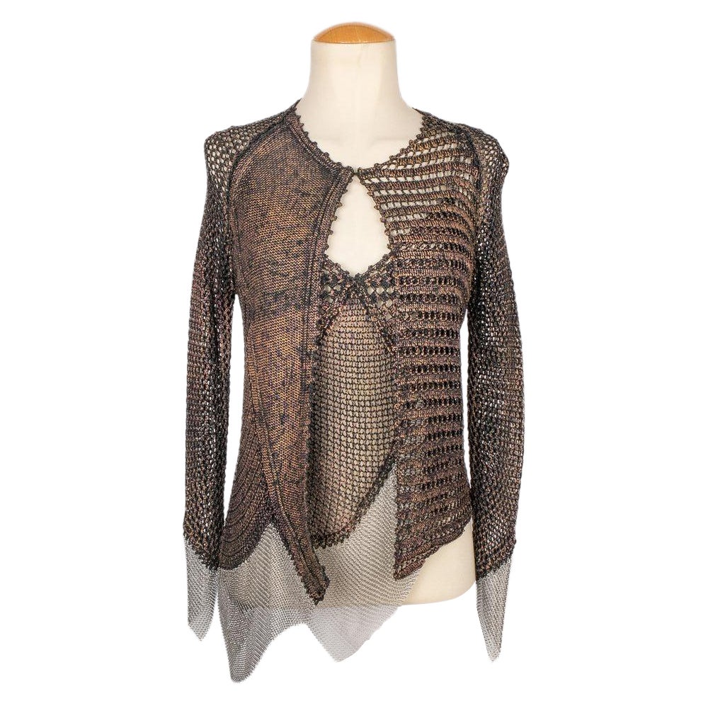 Christian Lacroix Set di maglie in tono nero e marrone in vendita