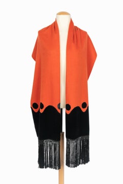 Christian Lacroix black and orange scarf 1990s