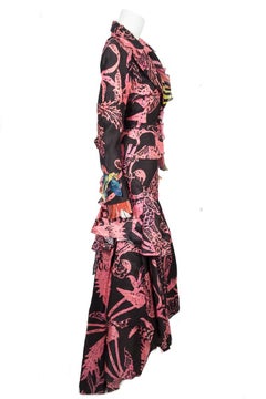 CHRISTIAN LACROIX  Black and Pink Vintage Abstract Skirt