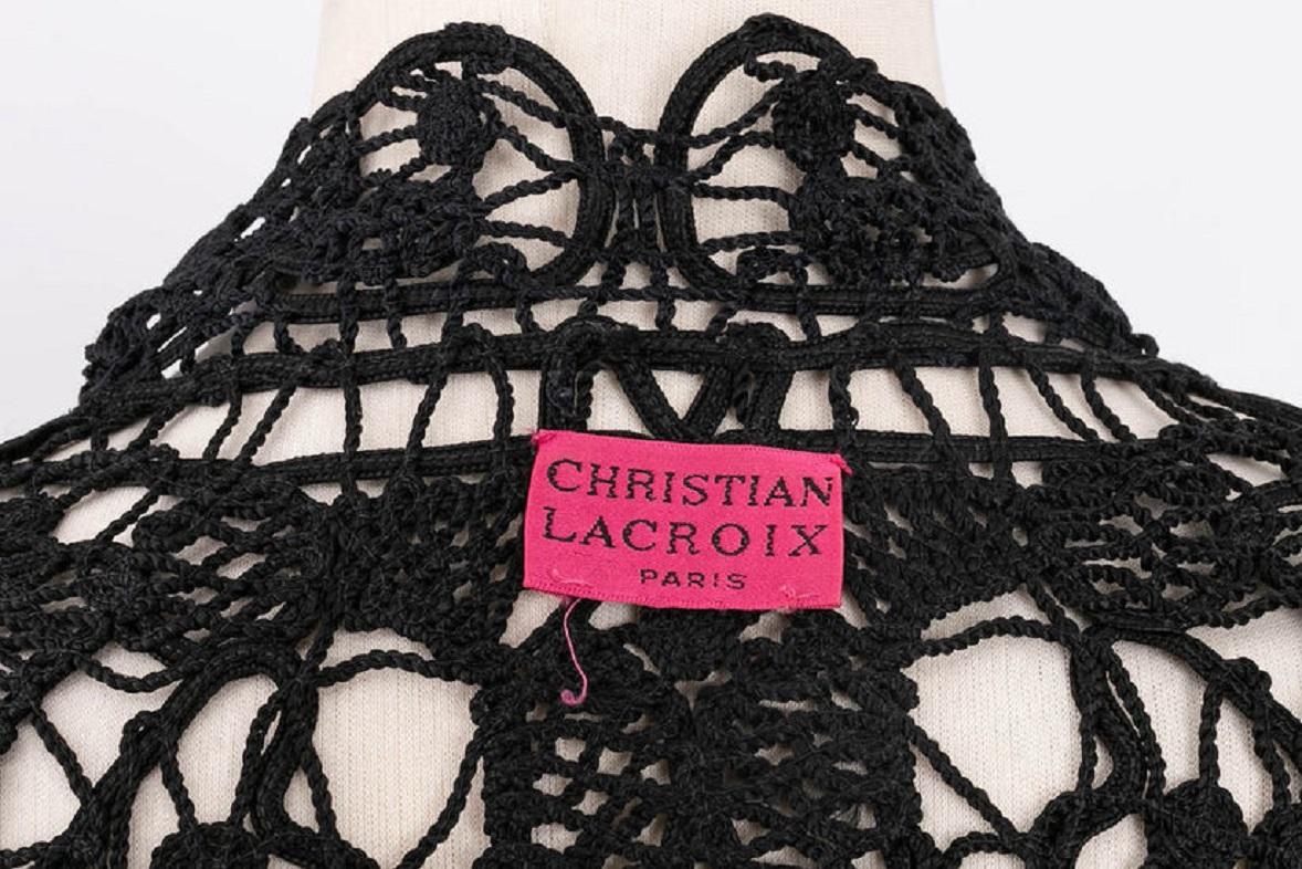 Christian Lacroix Black Crochet Top 4