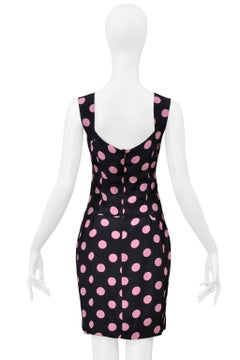 Christian Lacroix Black Dress With Pink Polka Dots