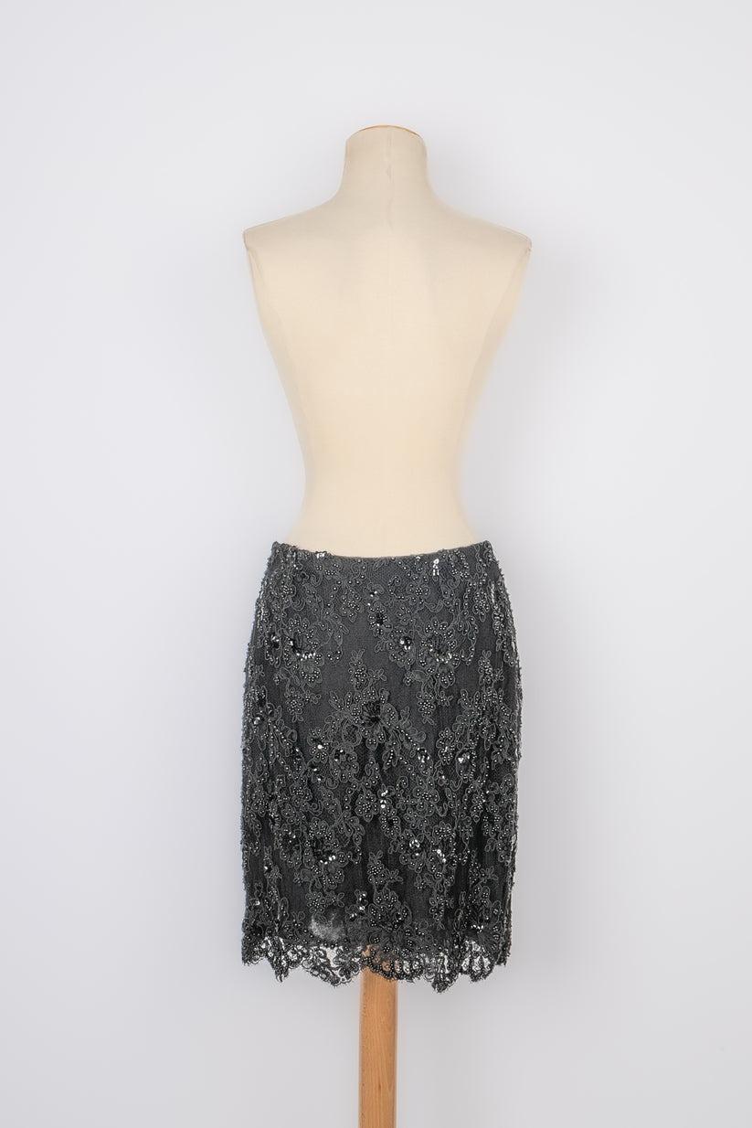 Christian Lacroix Black Lace Skirt  In Excellent Condition For Sale In SAINT-OUEN-SUR-SEINE, FR